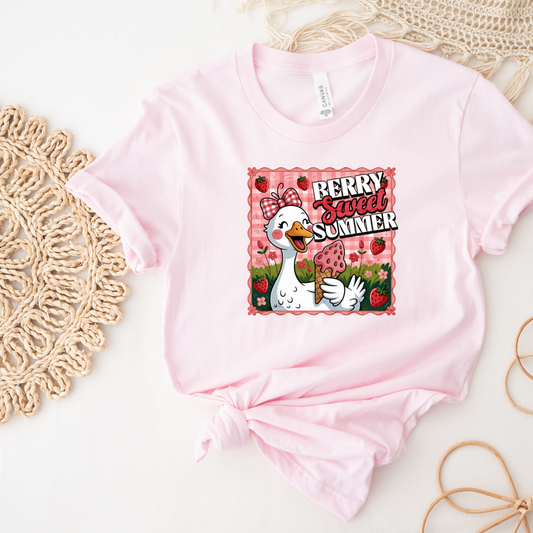 Berry Sweet Summer Goose Graphic Tee