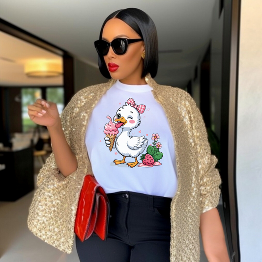 Ice Cream & Jesus Goose Graphic Tee