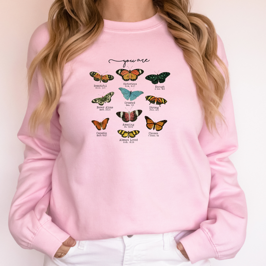 Butterfly Love Pink Crewneck