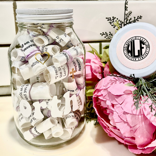 Bloom in Scripture Jar | Scripture Glass Jar | worthylovedforgiven