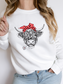 Red Bow Cow Sweatshirt | Bow Cow Sweatshirt | worthylovedforgiven