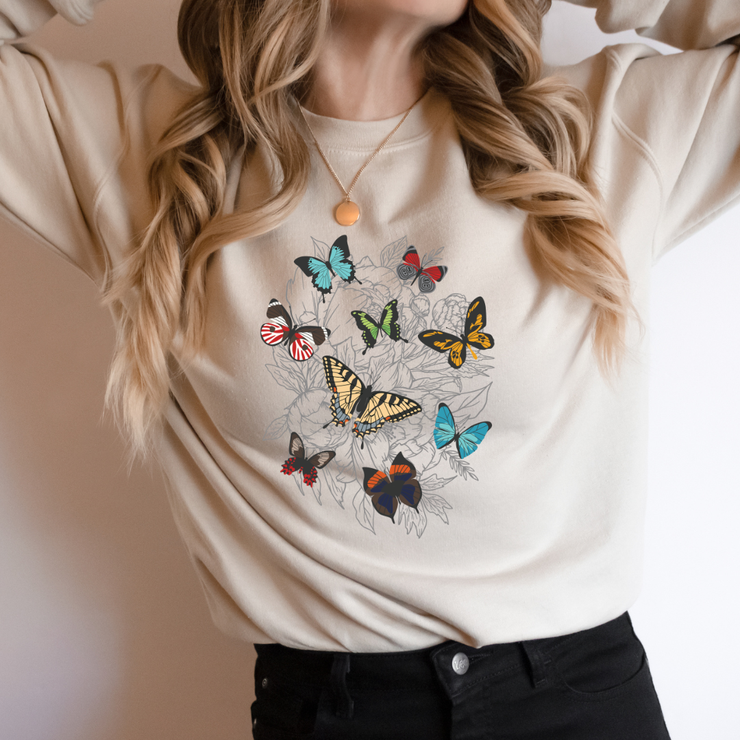 Vintage Butterfly Sweatshirt | Butterfly Crewneck | worthylovedforgiven